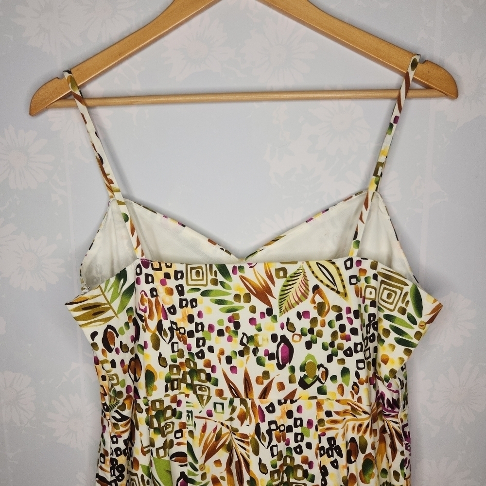 Vintage 90s Talbots Hawaiian Leaf Print Cotton Sundress Size 12 - Picture 8 of 12